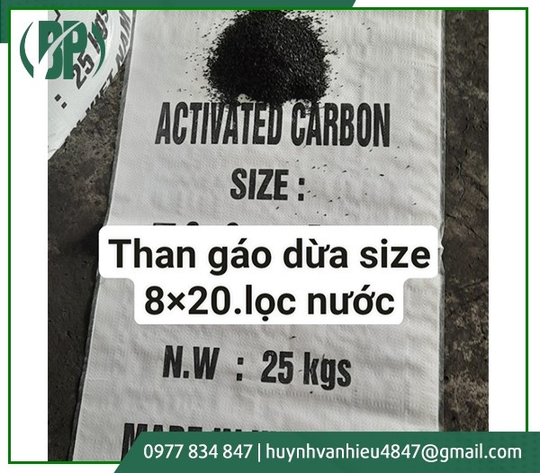 Than gáo dừa size 8x20 lọc nước - Than Sạch Bình Phú - Cơ Sở Sản Xuất Than Gáo Dừa Bình Phú
