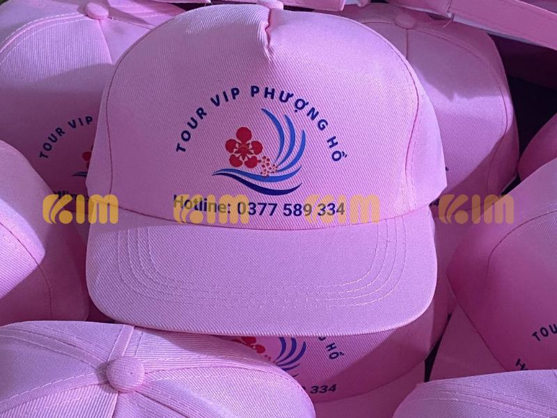 Mũ lưỡi trai in logo tour Phượng Hồ - Mũ Nón Sản Xuất Kim - Công Ty TNHH Kim Advertising