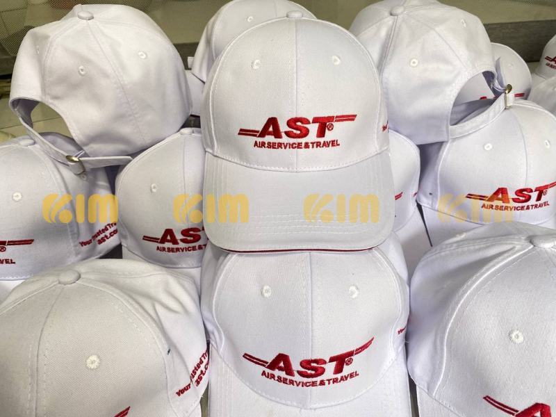 Mũ lưỡi trai thêu logo AST - Mũ Nón Sản Xuất Kim - Công Ty TNHH Kim Advertising