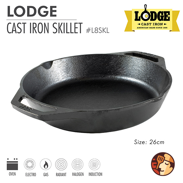 Chảo gang Lodge hai tay cầm 26cm L8SKL-3 - Chef Studio - Công Ty Cổ Phần Bếp Chef Studio