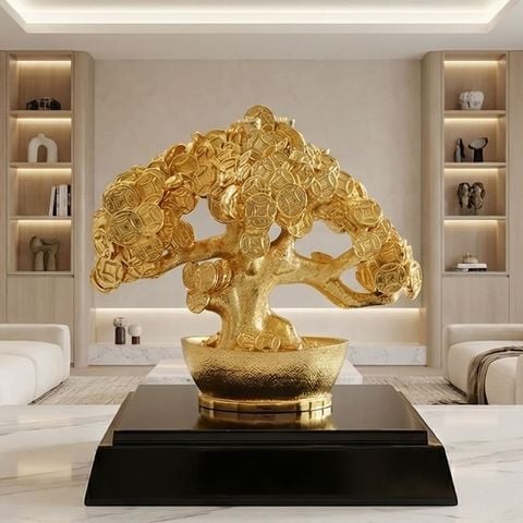 Cây kim tiền mạ vàng ngũ phúc