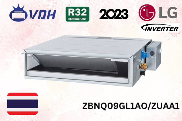 Điều hòa nối ống gió LG Inverter 9000 BTU 1 chiều ZBNQ09GL1AO/ZUAA1 - Cơ Điện Lạnh Dương Ngọc Anh - Công Ty TNHH Thương Mại Và Dịch Vụ Cơ Điện Lạnh Dương Ngọc Anh