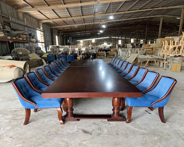 Mẫu bàn dài 20 ghế dành cho không gian nhà hàng - quán ăn