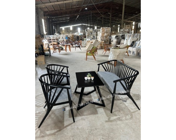 Bộ bàn ghế cafe 12 nan và 24 nan hiện đại