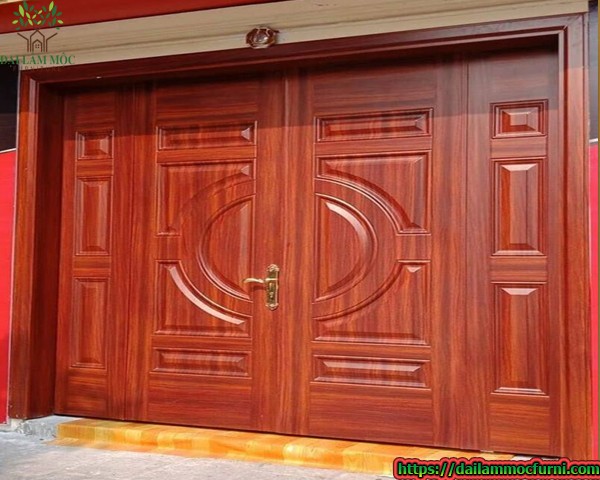 Mẫu cửa gỗ 4 cánh đẹp cho phòng khách