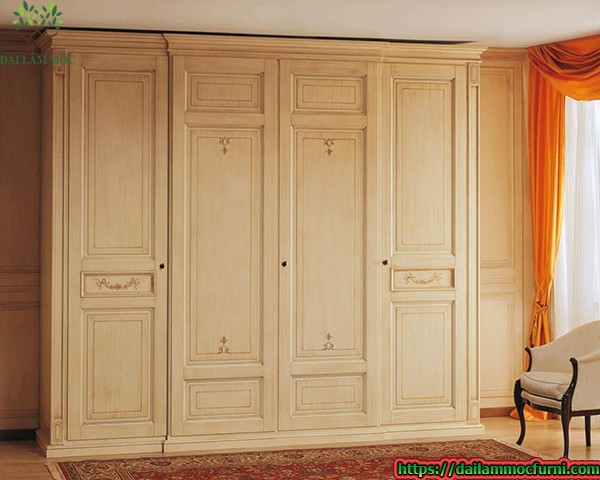 Tủ quần áo gỗ cao su hiện đại