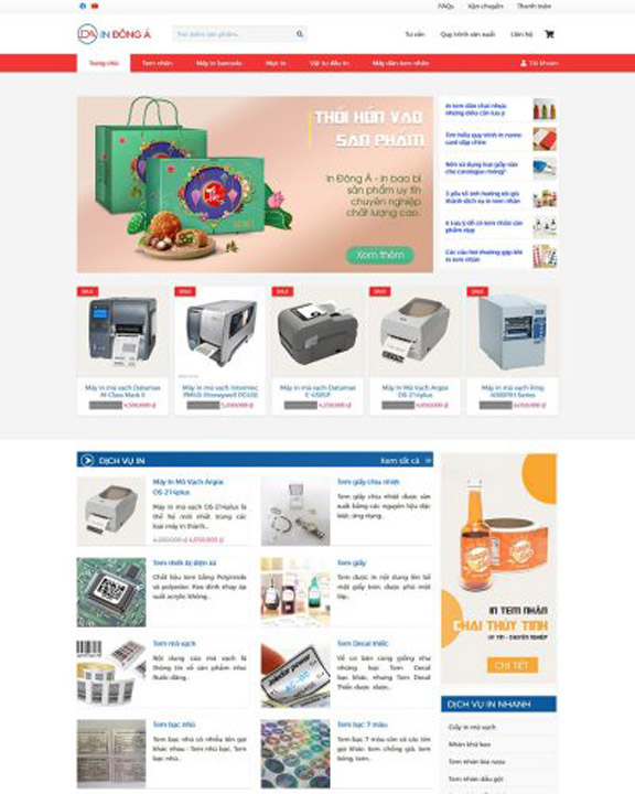 Thiết kế website in ấn