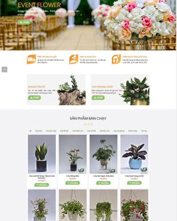 Thiết kế website cây cảnh