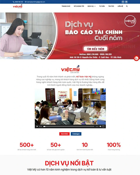 Thiết kế website dịch vụ kế toán