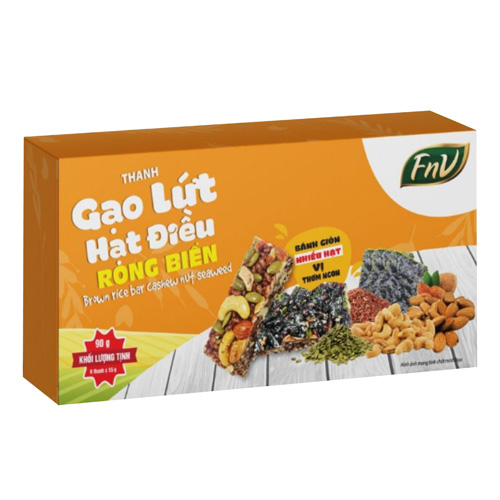 Thanh Gạo Lứt Hạt Điều Rong Biển 90g/Hộp