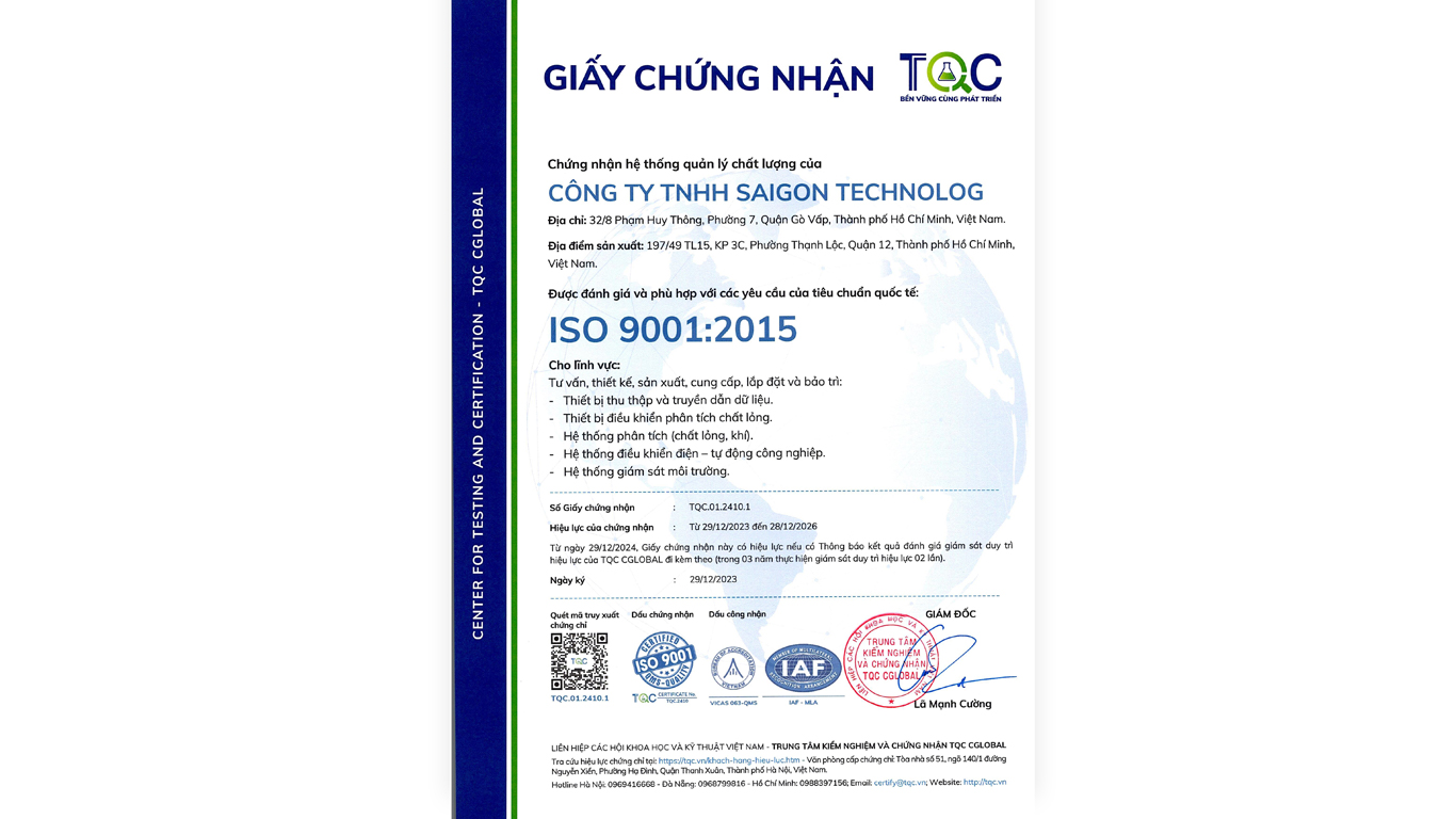  - Quan Trắc Môi Trường Saigon Technolog - Công Ty TNHH Saigon Technolog
