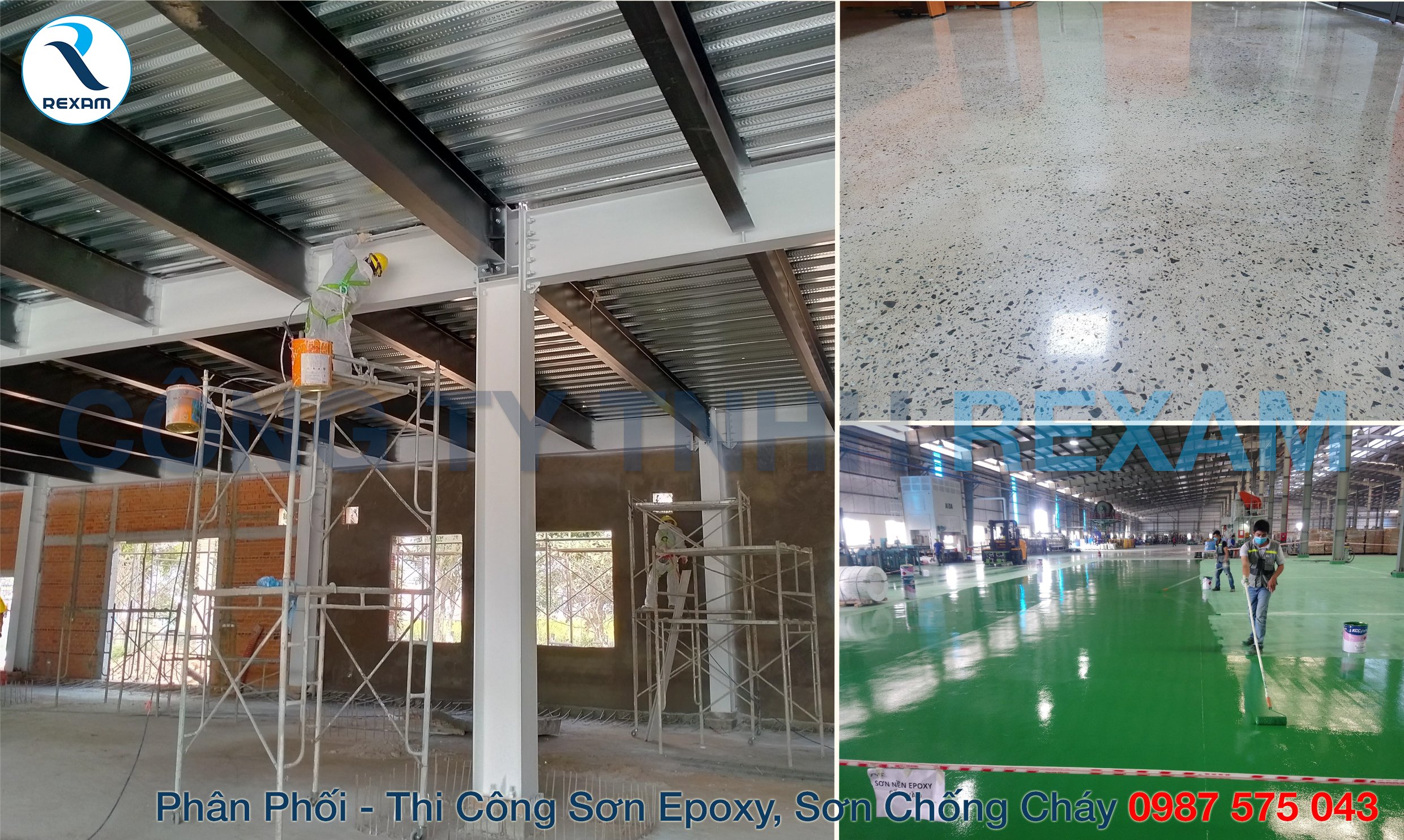 Thi công sơn Epoxy, sơn chống cháy