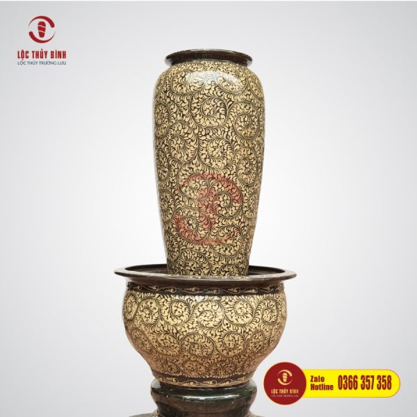Bộ Đơn Lu Nước Phong Thuỷ Hoa Dây Xoắn