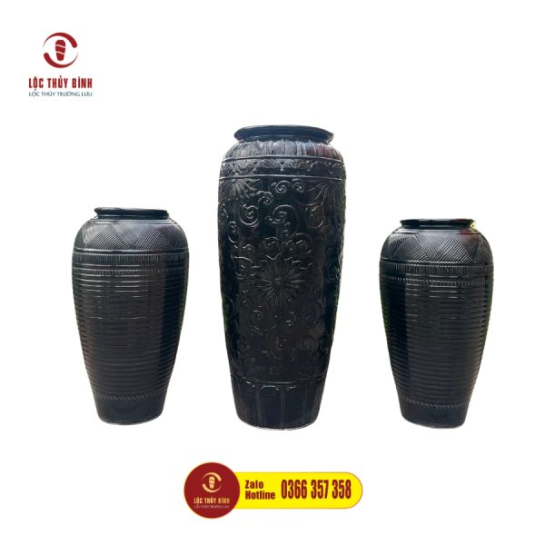 Bộ Ba Lu Nước Phong Thuỷ Vân Đen Kẻ và Tân Cổ Điển