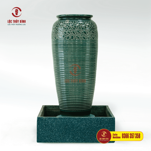 Bộ Đơn Lu Nước Phong Thuỷ Vân Kẻ Đá Xanh