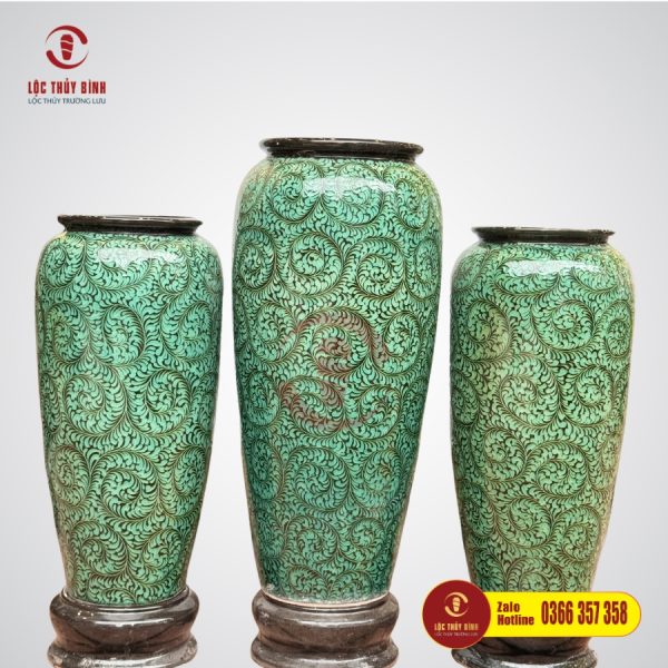 Bộ Ba Lu Nước Phong Thuỷ Hoa Dây Lộc Vừng