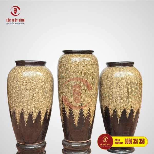 Bộ Ba Lu Nước Phong Thuỷ Hoa Lộc Vừng Vàng
