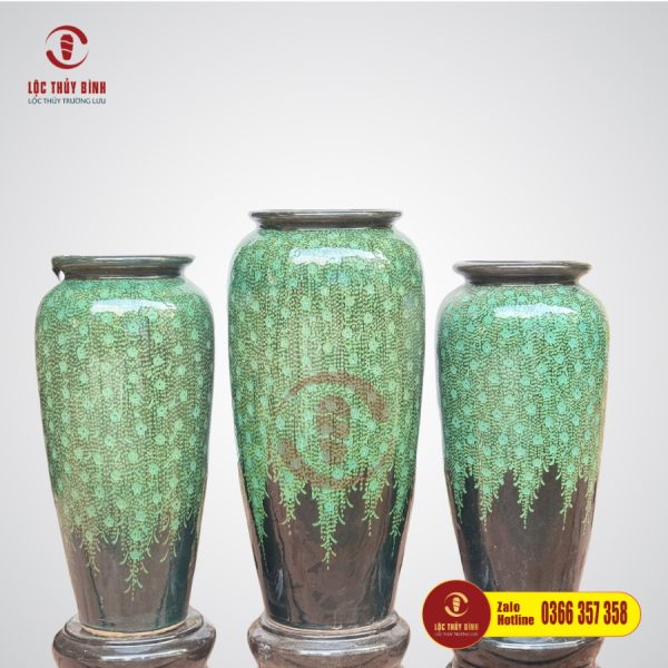 Bộ Ba Lu Nước Phong Thuỷ Hoa Dây Lộc Vừng
