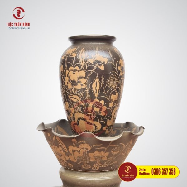 Bộ Đơn Lu Nước Phong Thuỷ Liên Hoa 60cm
