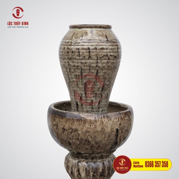 Bộ Đơn Lu Nước Phong Thuỷ Nâu Nhỏ Vân Sóng