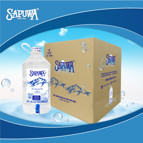 Nước tinh khiết Sapuwa thùng 5L - Thế Giới Nước Uống Bà Rịa-Vũng Tàu - Công Ty TNHH Thương Mại Dịch Vụ  Nước Minh Đức