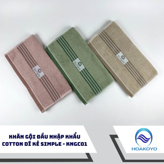 Khăn gội Cotton nhập khẩu cao cấp 35x75cm - Khăn Bông HOAKOYO - Công Ty TNHH HOAKOYO