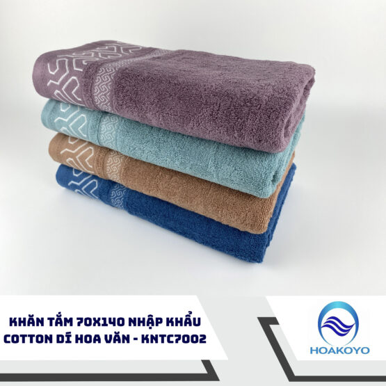 Khăn tắm Cotton nhập khẩu 70x140 dí hoa văn - Khăn Bông HOAKOYO - Công Ty TNHH HOAKOYO