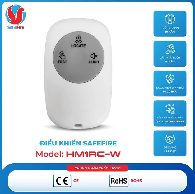 Điều khiển không dây Safefire HM1RC-W - Thiết Bị PCCC Gia Phú - Công Ty TNHH PCCC Gia Phú