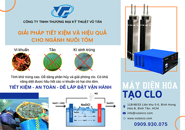 Máy điện hóa tạo Clo - 12V 500A điện 3 pha 380V - Model: VT2A - Xi Mạ Vũ Tấn - Công Ty TNHH Thương Mại Kỹ Thuật Vũ Tấn