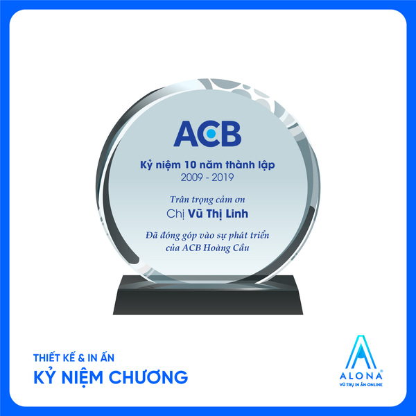 Kỷ niệm chương - Vũ Trụ In ấn Alona - Công Ty TNHH Alona