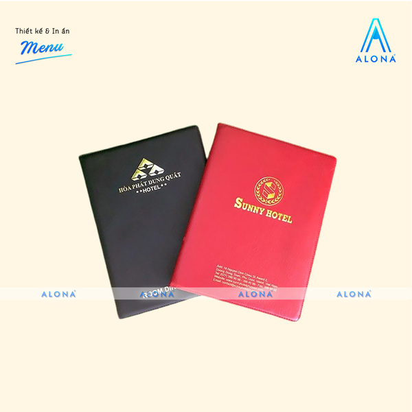 Menu bìa da - Vũ Trụ In ấn Alona - Công Ty TNHH Alona