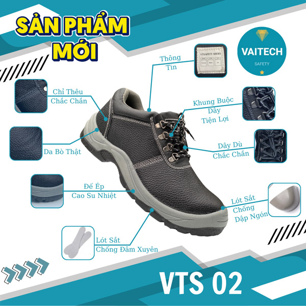 Giày VTS02 - Bảo Hộ Lao Động Vaitech - Công Ty TNHH Kỹ Thuật Công Nghiệp Vaitech