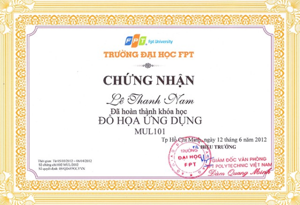 In giấy chứng nhận