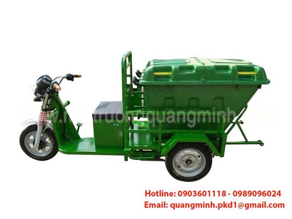 Xe điện chở rác thùng nhựa 400L - Môi Trường Quang Minh - Công Ty TNHH Công Nghiệp Môi Trường Quang Minh