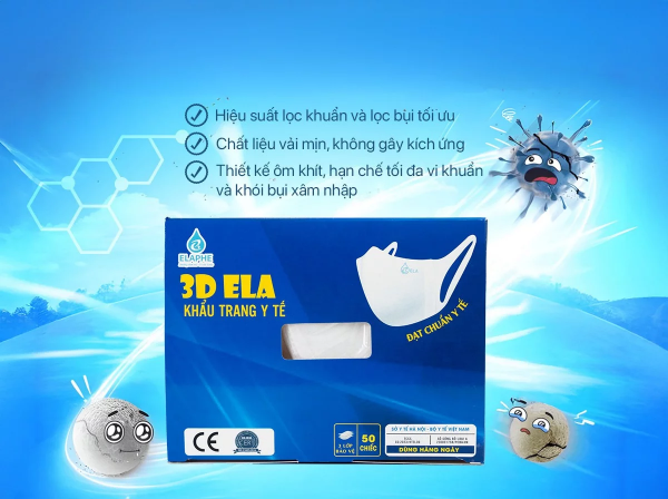 Khẩu trang y tế Ela - Công Ty Cổ Phần Dược Phẩm ELAPHE