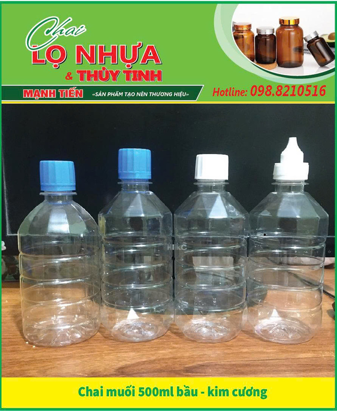 Chai muối 500ml bầu, kim cương