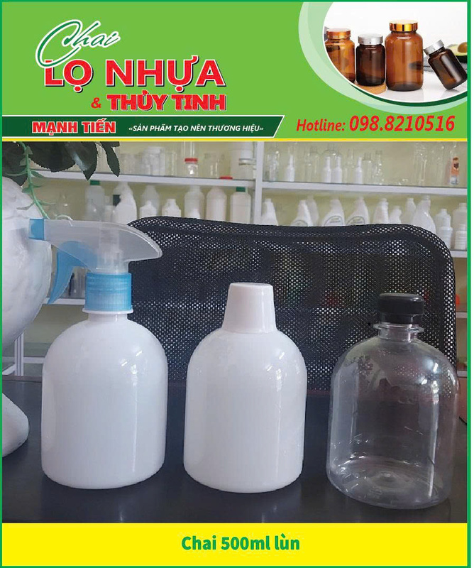 Chai nhựa có vòi 500ml lùn