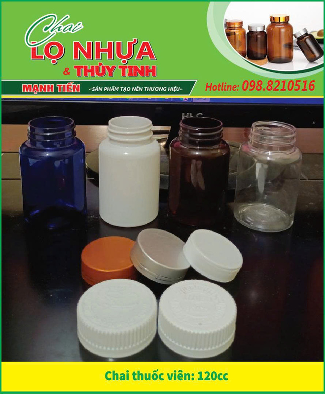 Chai thuốc viên 120cc