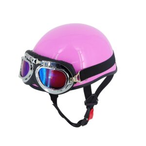 Mũ bảo hiểm phi công trơn hồng bóng