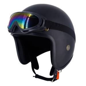 Mũ bảo hiểm phi công 3/4 đen nhám