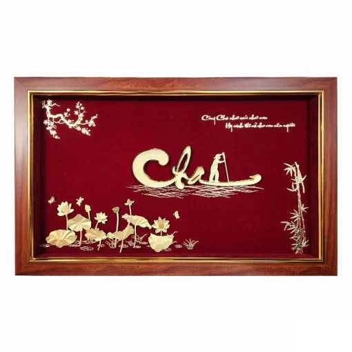 Tranh chữ Cha dát vàng
