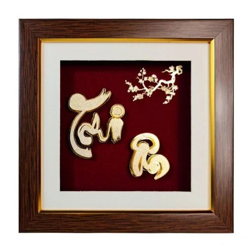 Tranh chữ Tri Ân dát vàng 24k