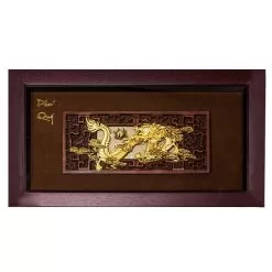 Tranh rồng phú quý dát vàng (39x69cm)
