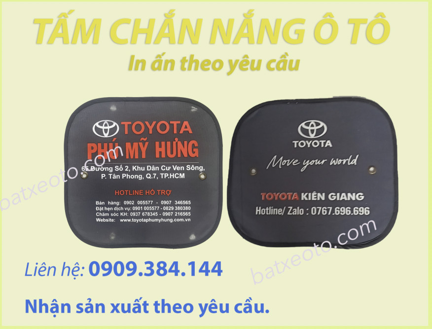 Tấm che nắng ô tô in ấn làm quà tặng