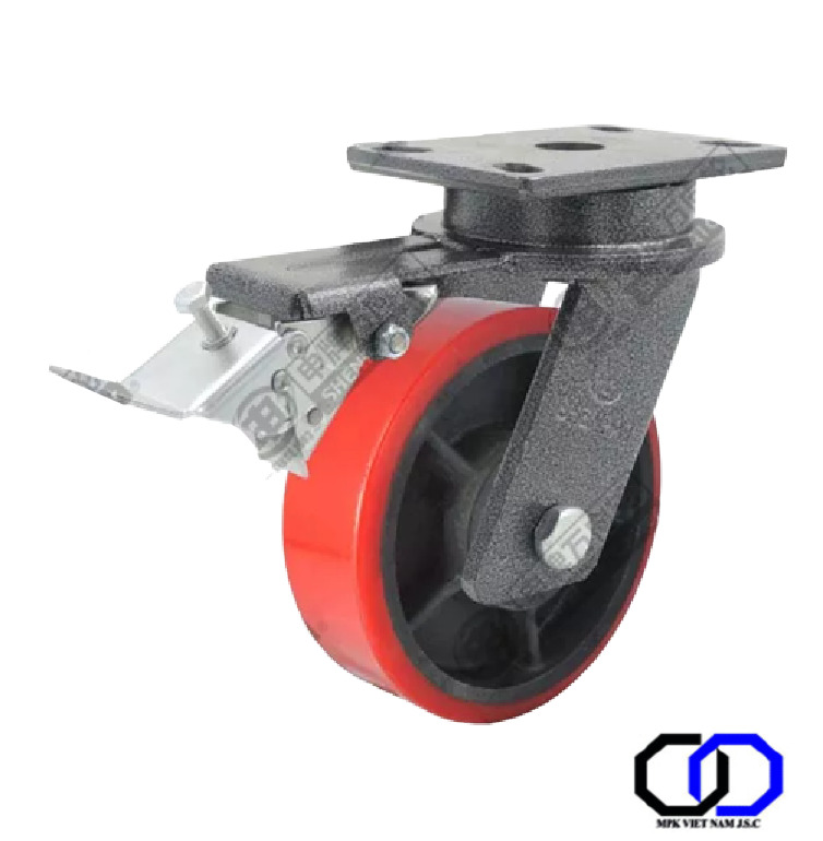 Bánh đơn nylon đỏ tải trọng nặng - Bánh Xe Đẩy MPK - Công Ty Cổ Phần MPK Việt Nam