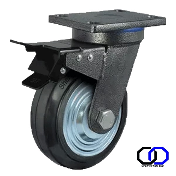 Bánh xe cao su xoay khóa chịu tải trọng phi 200 - Bánh Xe Đẩy MPK - Công Ty Cổ Phần MPK Việt Nam