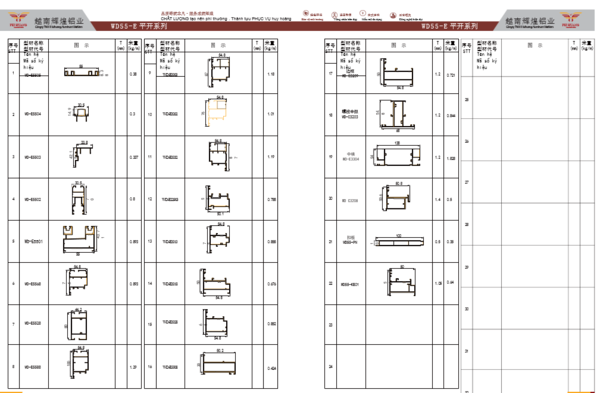 Hệ nhôm các loại - Công Ty TNHH HUIHUANG ALUMINUM VIETNAM