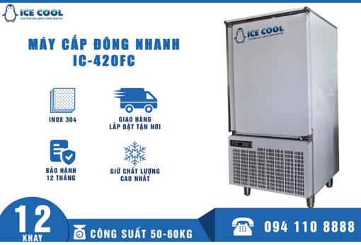 Máy cấp đông nhanh 12 khay - Máy Làm Đá - Cấp Đông Nhanh ICE COOL - Công Ty CP Kỹ Nghệ Xanh Việt Nam