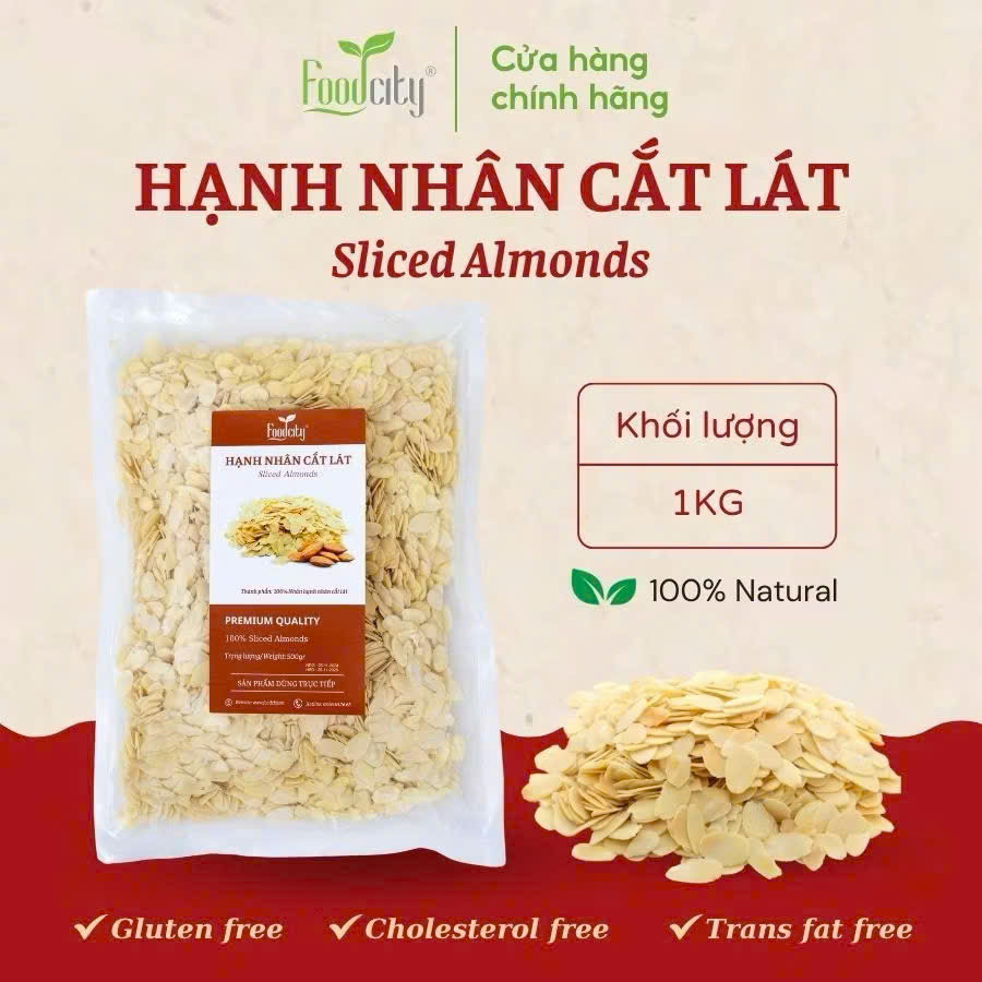 Hạnh nhân cắt lát - Thực Phẩm Food City - Công Ty TNHH Food City Việt Nam