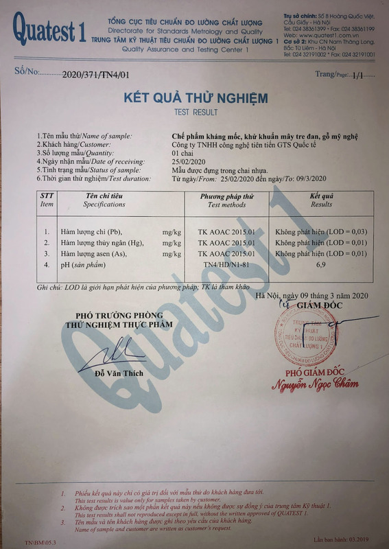 Bản test chống mốc mây tre đan, đồ gỗ mỹ nghệ - Chế Phẩm Và Phụ Gia Chống Mốc Toàn Diện GTS - Công Ty Cổ Phần Công Nghệ Vật Liệu Tiên Tiến GTS Quốc Tế